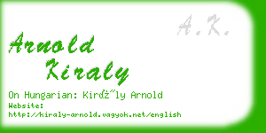 arnold kiraly business card